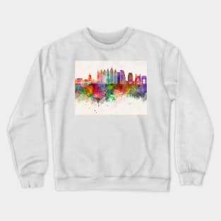 Atlanta V2 skyline in watercolor background Crewneck Sweatshirt